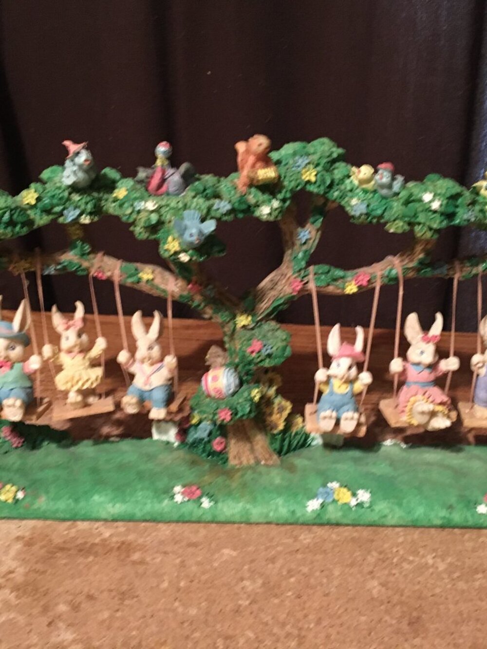 BUNNY FAMILY SWING WITH SIX SWINGING BUNNIES EASTER BY JAIMY 15"